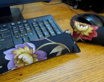 Black floral Wrist Rest, Keyboard Wrist Rest, Mouse Wrist Rest