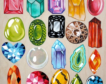 Unique gemstone art related items | Etsy
