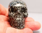 Snowflake Obsidian Crystal Skull 2 inches 50mm Clears Emotions, Protection Energies