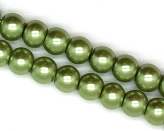 Hot Pink Glass Faux Pearl Strands Select Size: 4mm 6mm