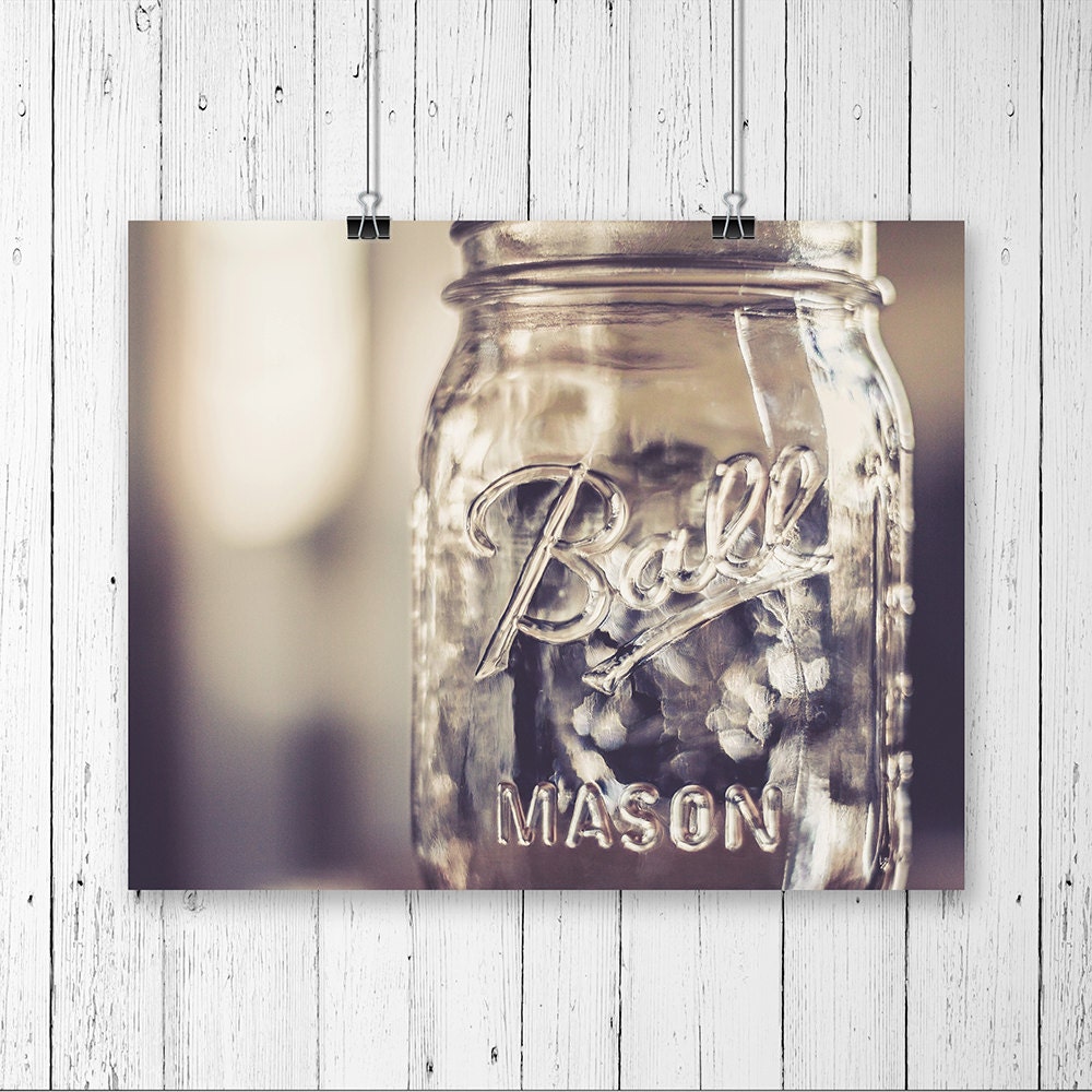 Mason Jar Decor Kitchen Wall Art Canning Jar Vintage Prints