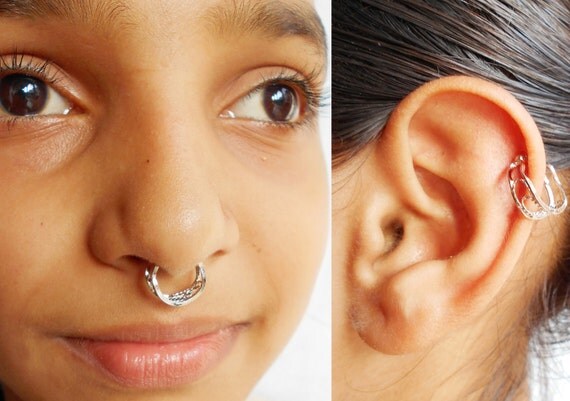 Indian Fake Nose pinSeptum Ring Endless Hoop With Without