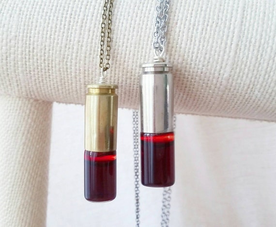 Blood Vial Blood Necklace Bullet Casing Necklace Bullet   Il 570xN.985322146 L3zu 