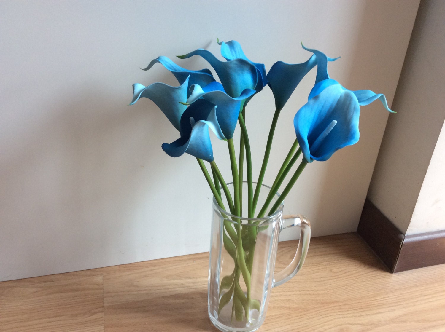 Turquoise Blue Calla Lilies Natural Calla Lily Real Touch