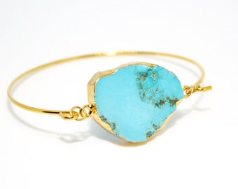 Turquoise Bangle, Turquoise Bracelet, December Birthday, December Birthstone, Turquoise Jewellery, Boho Bracelet, Ladies Gift, Boho Style