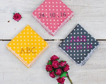 Personalised Hanky - personalized handkerchief - cotton anniversary - wedding anniversary - personalised accessory - wedding hanky - groom