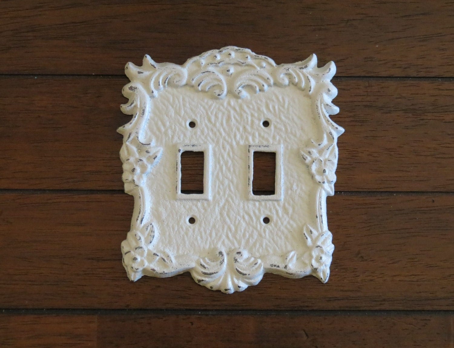 Antique White Switch Plate/Double Light Switch Plate/Antique