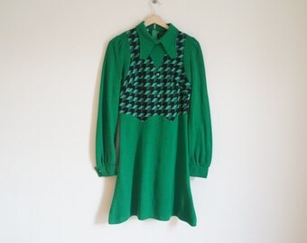Vintage 1960s Dress / Vintage Green Dress
