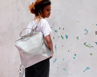 White leather backpack, Women backpack, leather bag, Leather handbag,Leather backpack, Women handbag, Handmade leather bag,Backpack handbag