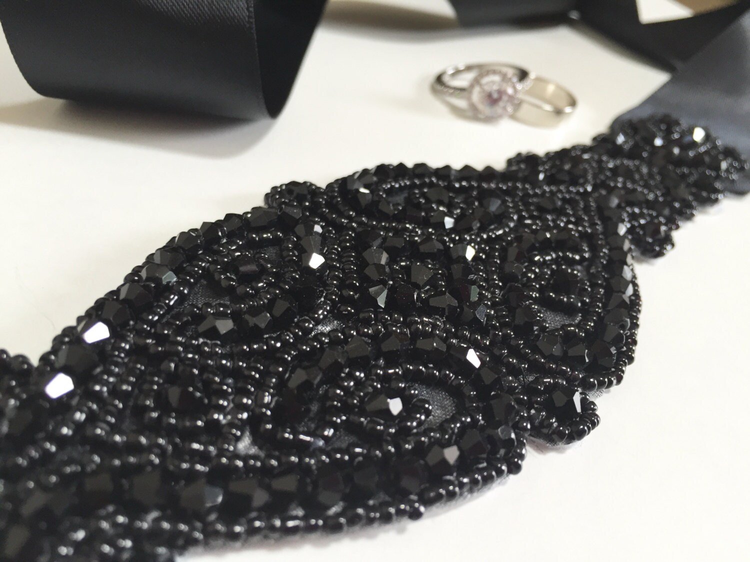 black sequin sash belt