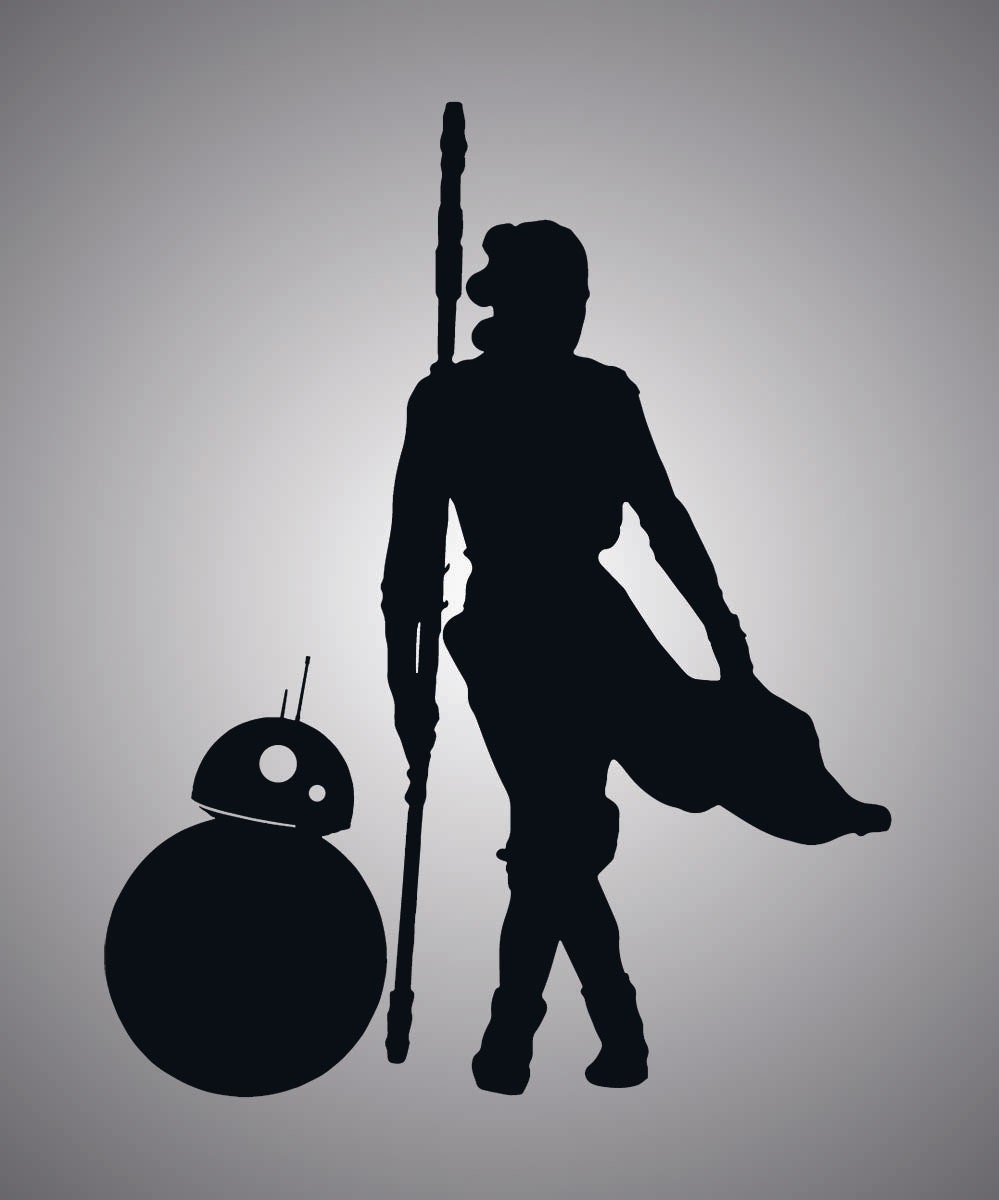 Star Wars Rey and BB8 vinyl decal