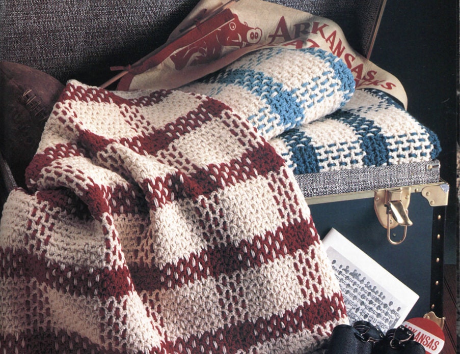 Winning Style Plaid Crochet Blanket Pattern