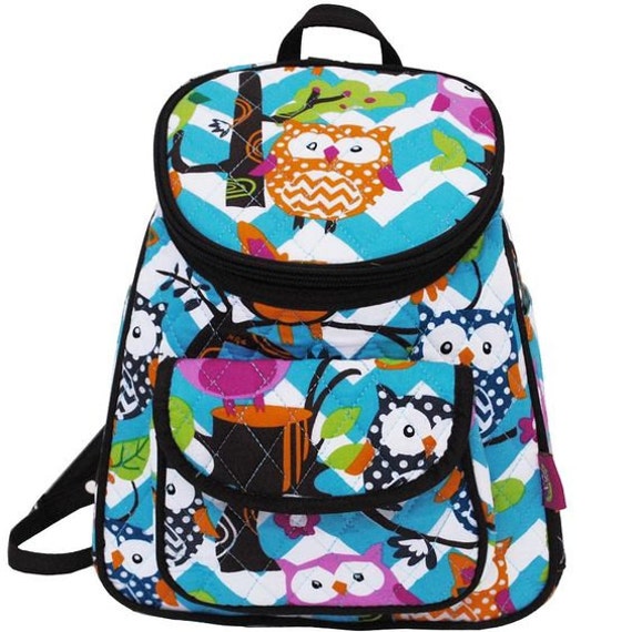 Feeding Pump Backpack Owls Blue Chevron by CutiePTubies on Etsy