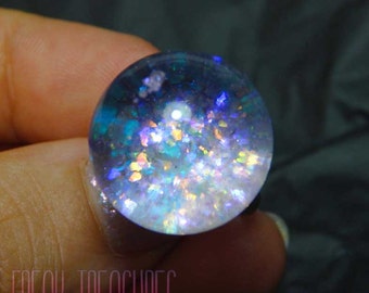 Magic water globe "fortune teller liquid opal crystal ball" adjustable ring kawaii soft grunge pastel goth witchy gipsy