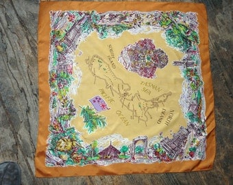 Souvenir scarf from New Zealand, a Graemor scarf, acetate