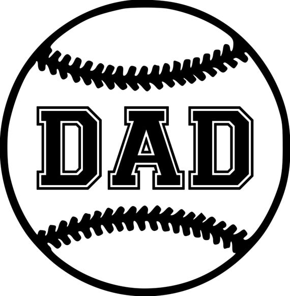 Baseball DAD Vinyl Decal Sticker 5 x 5 Little