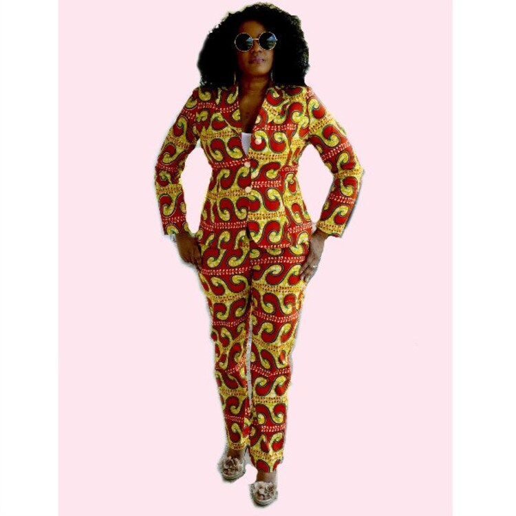  African  Graduation  Dress  Suit Red Jacket And Pants by 