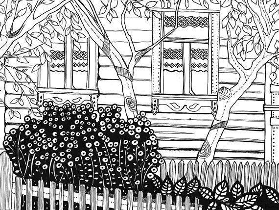 Adult Coloring Page Country Life 01 Printable Adult