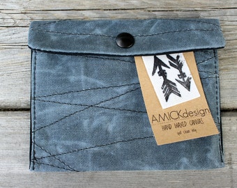 Waxed Canvas Pouch, Waxed Canvas Wallet, Waxed Canvas Passport Wallet, Waxed Canvas Purse Organizer,Waxed Canvas Travel Organizer