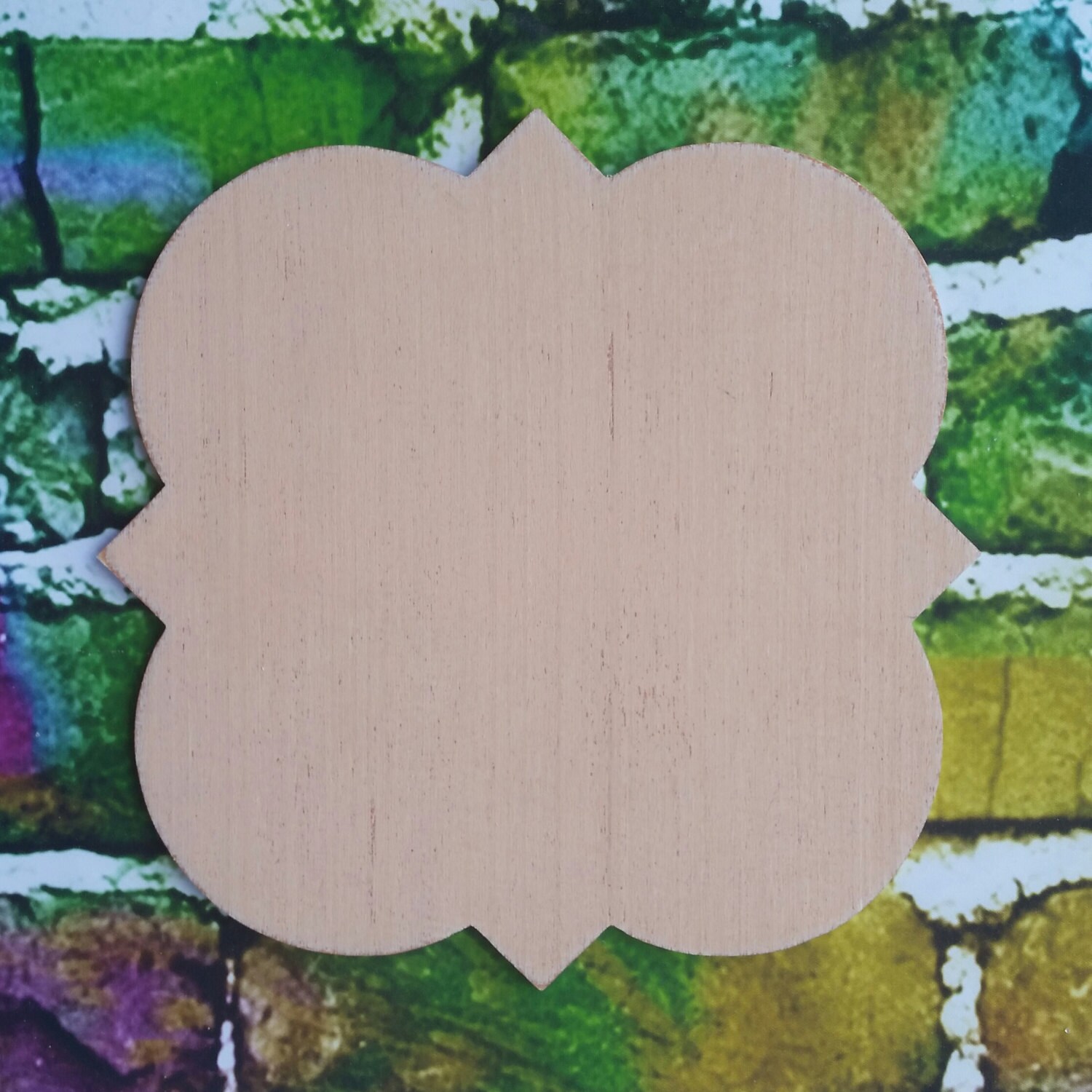 QUATREFOIL Wooden Cutout Unfinished Wooden Blanks Wooden