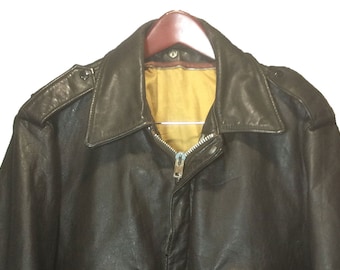 Schott 674 MS Brown Leather A-2 Vintage Flight Bomber Jacket Men's Size 46