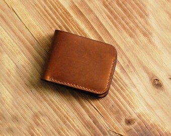 Personalized Men's Leather Wallet | Bi Fold | Horween Leather Bill Fold | Tan Leather Wallet | Gifts for Him | Father's Day Gift | Men's Wa