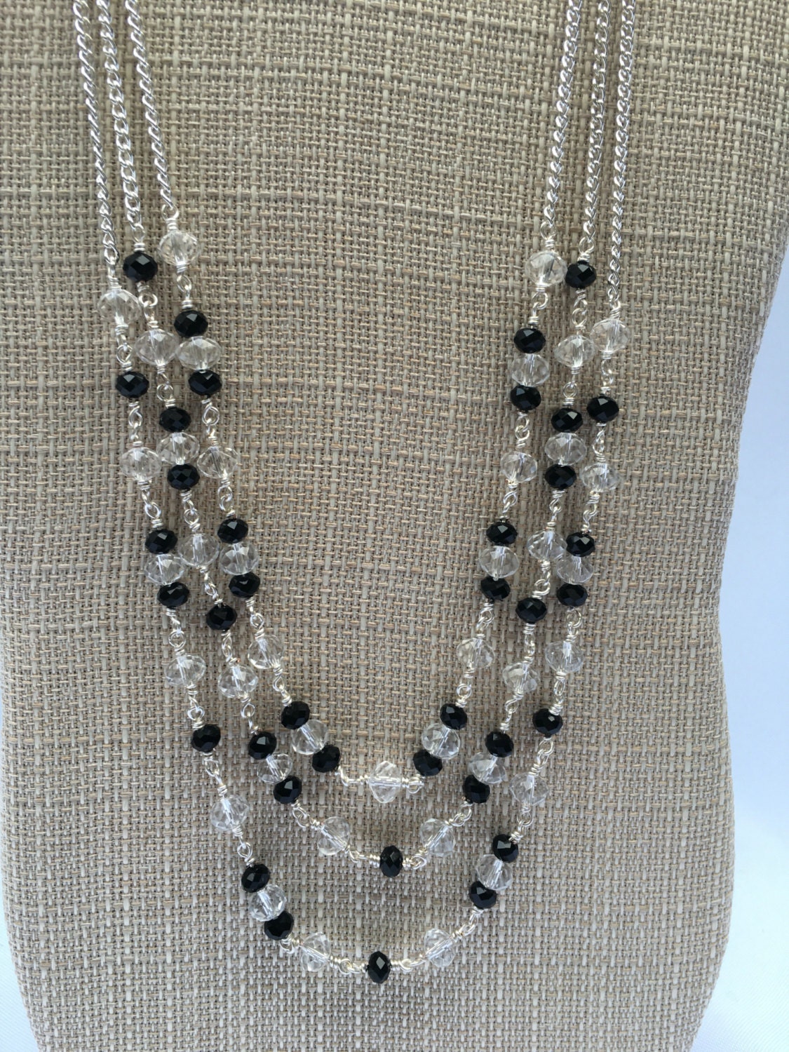 ShellyLong Black Beaded Necklace Multi by TrinketsByThandeka