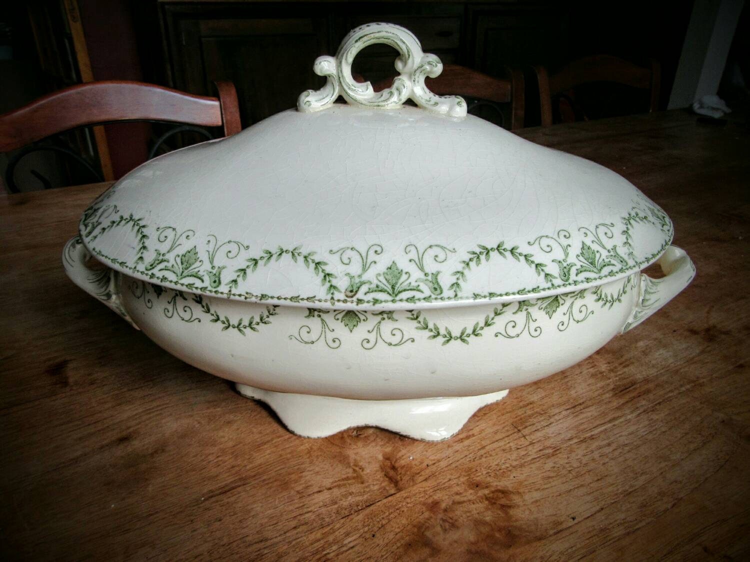 Extra Large Antique Soup Tureen Soupiere Casserole French