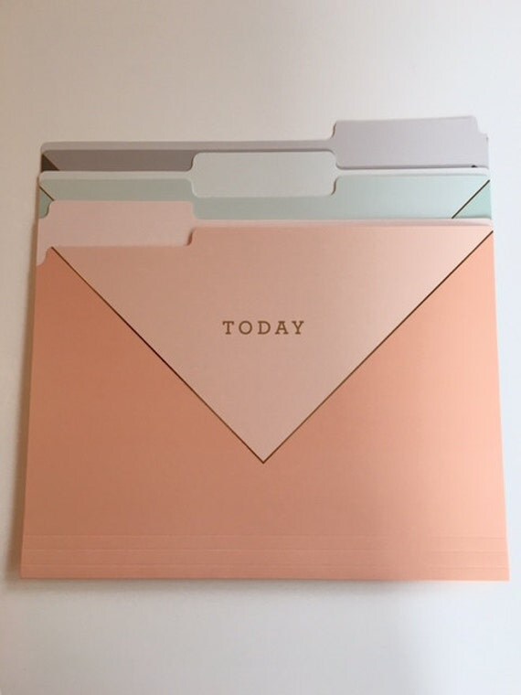 Peach & Mint Folders set of 9 File Folders Mint Green File