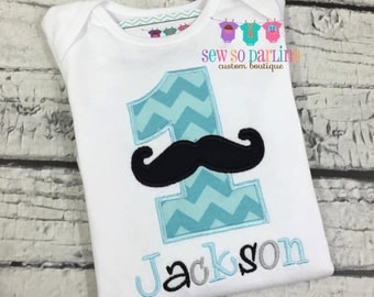 Baby Boy Mustache 1st Birthday outfit - Baby Boy Birthday Mustache Shirt - 1st Birthday Little Man Birthday Outfit - 1st Birthday Outfit