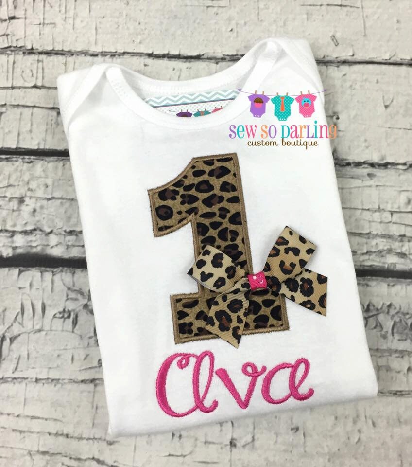 Baby Girl Cheetah Birthday Outfit Cheetah Print by SewSoDarling