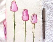 Pink Tulips original drawing and design for this Sketch Book, Journal or Notebook with blank pages Pink Tulips original drawing and design for this Sketch Book, Journal or Notebook with blank pages