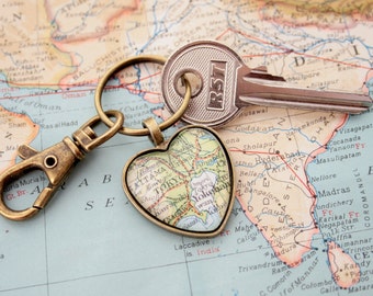 gift personalized distance womens mens usa custom map keychain