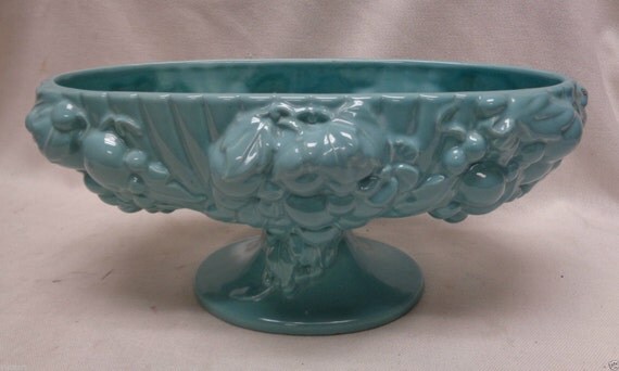 royal haeger teal decorative fruit bowl w molded grape royal haeger teal decorative fruit bowl w molded grape