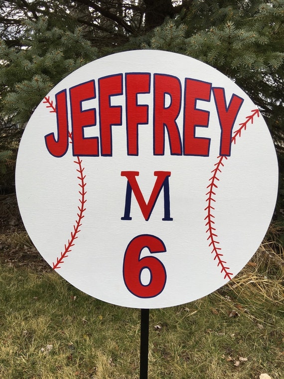 Baseball personalized custom sports yard sign. by