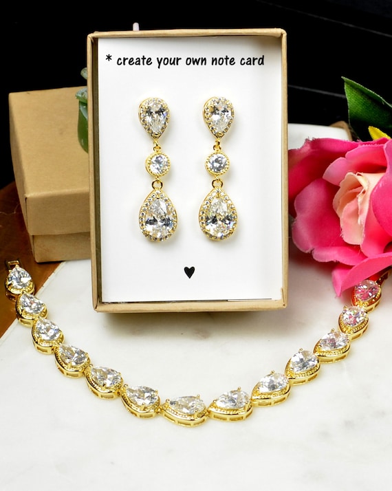 Gold Wedding Jewelry Bridesmaid Gift Bridesmaid Jewelry Bridal