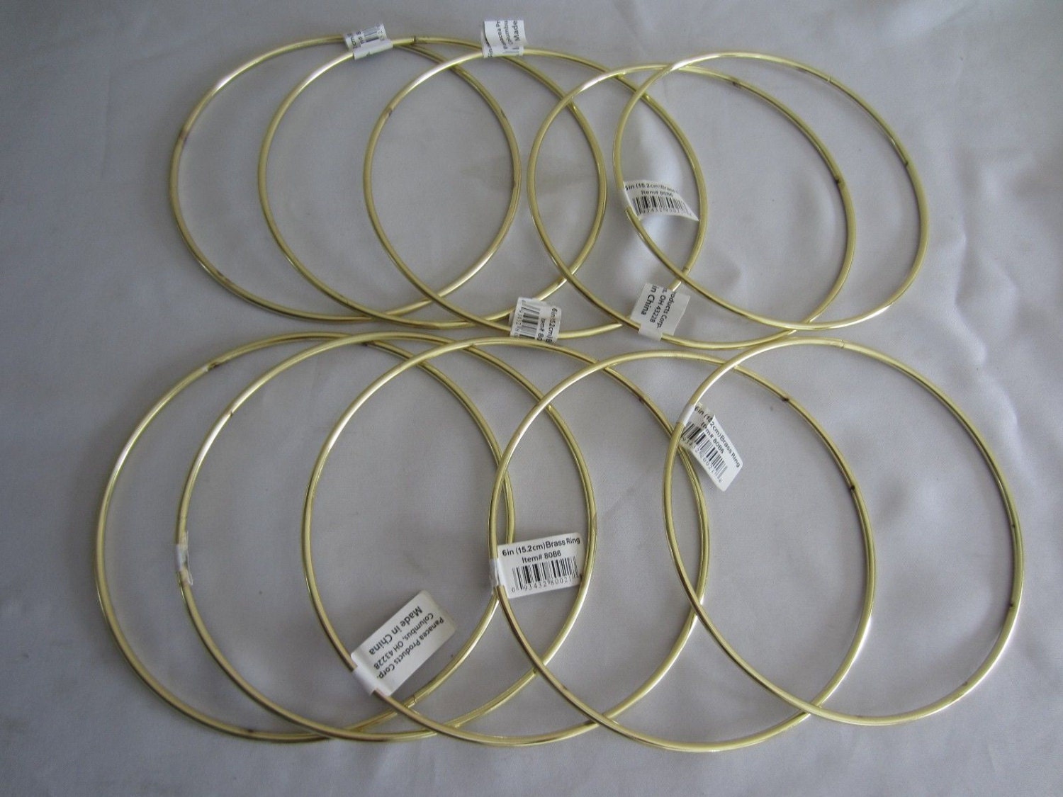 Lot of 10 Gold Metal Brass Macrame Craft Dreamcatcher Rings