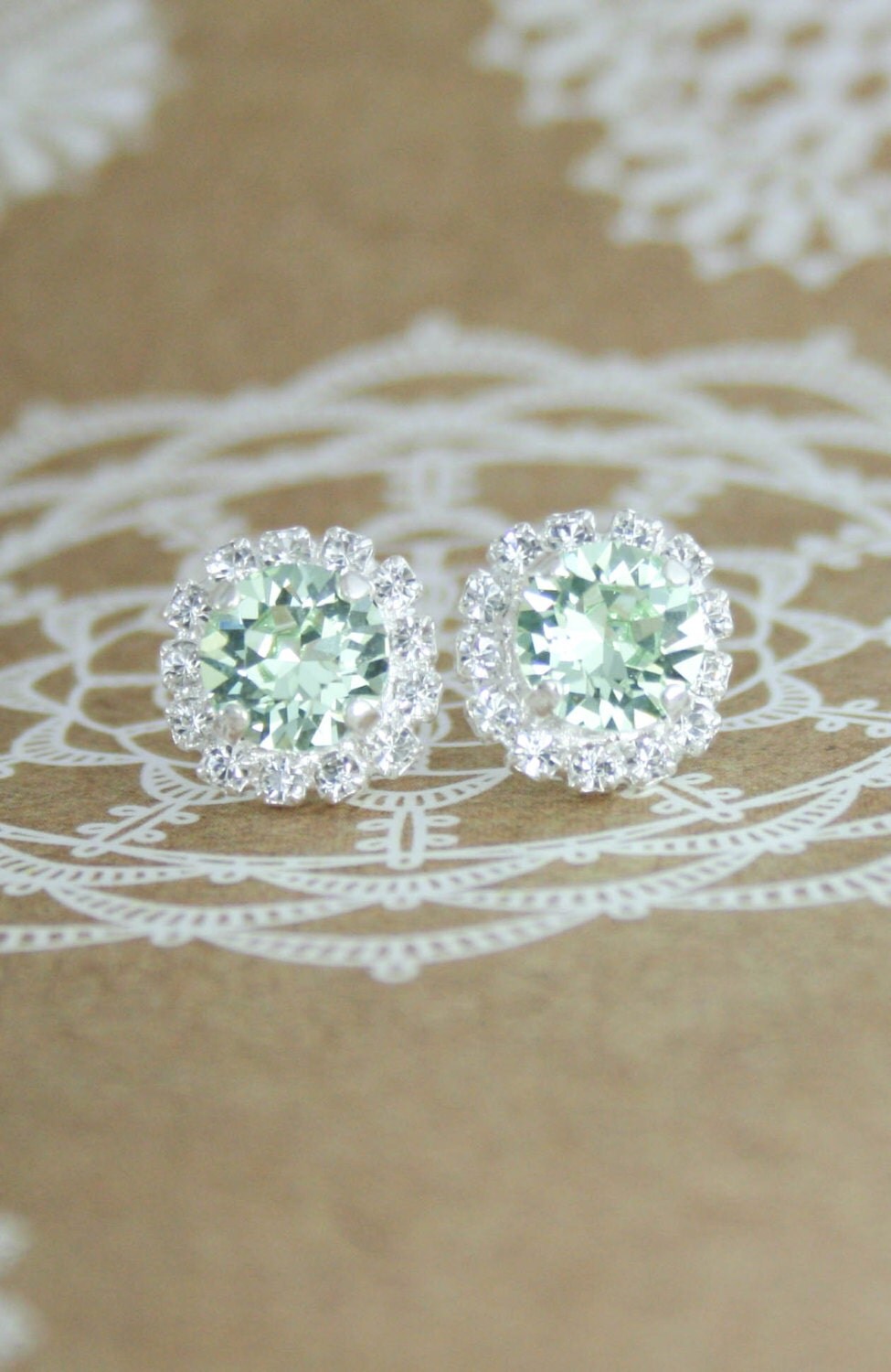 Mint earringsmint green crystal earringsSwarovski