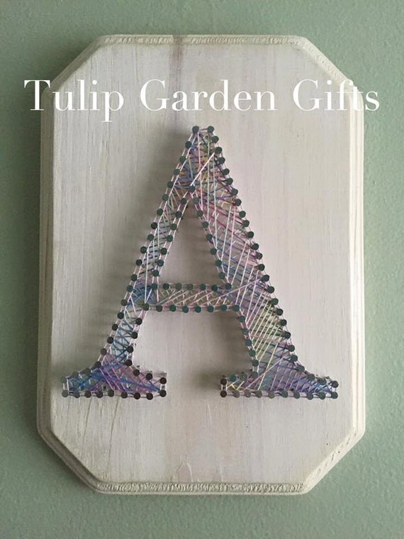 String Art Letter Plaque Nursery Decor Nursery by TulipGardenGifts