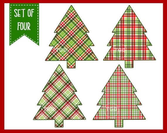 Christmas tree clip art plaid Christmas Christmas tree