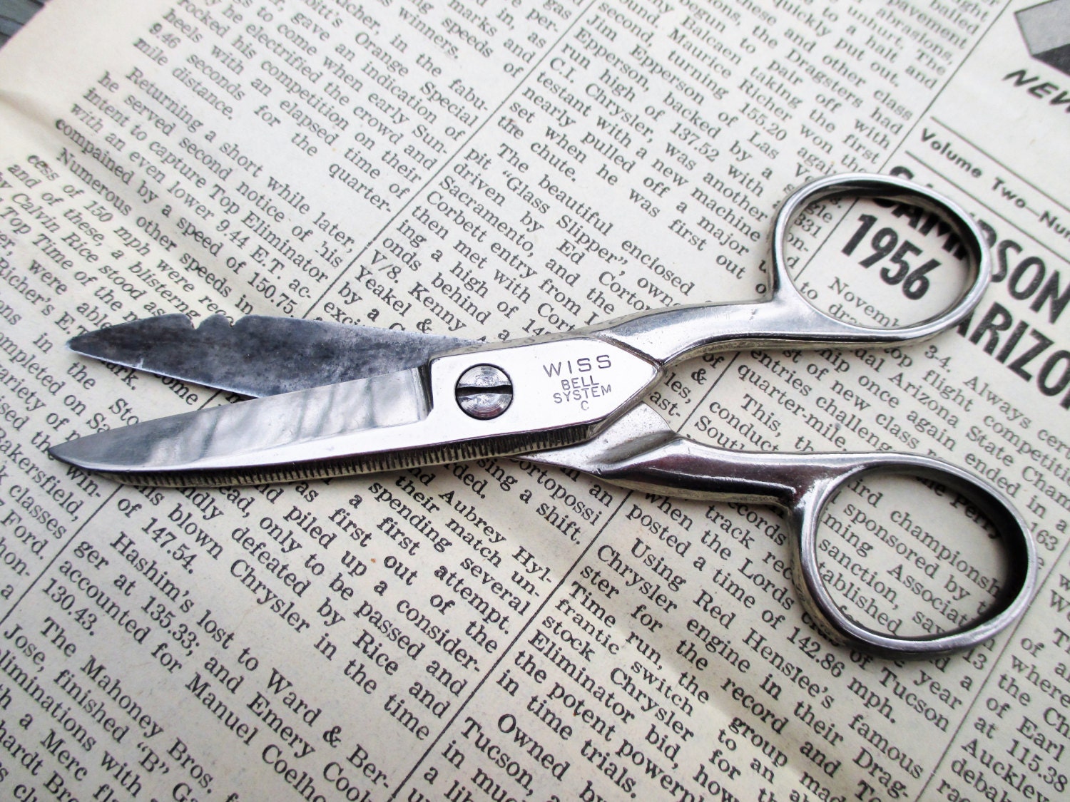 Vintage Wiss Bell System Double Notched Electricians Scissors