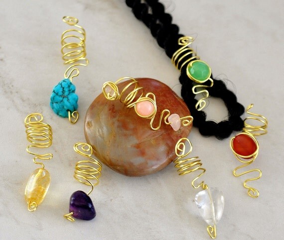 Dread Beads Dreadlock Jewelry Healing Crystal Hair Jewelry Rasta