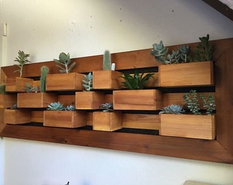 Modern Large Vertical Succulent Garden, Living Wall Planter, Garden Wall Art, Succulent Garden, Wall Garden, Succulent Planter Box.