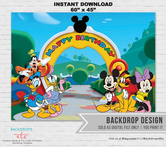 INSTANT DOWNLOAD // Mickey Mouse Clubhouse by BackdropsEtc on Etsy