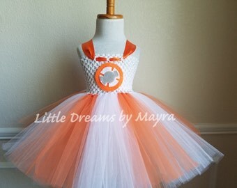BB8 inspired tutu dress, BB-8 inspired costume, BB8 star wars birthday party inspired costume size nb to 12years