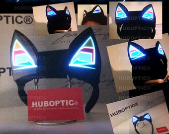 Cyber Ears / Iris-Alpha3 Neko Light Up DJ Ears / Cat Ears / Kitty Ears - Rave Ears - Cosplay Ears Cyber Style Dancers EDM Anime Cat Cosplay