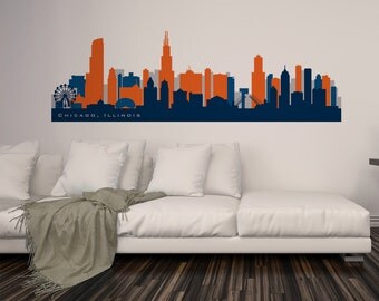 Chicago Skyline Wall Art chicago wall decal | etsy Chicago Skyline Wall Art chicago wall decal | etsy