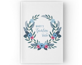 Personalised Journal, Personalized Garden Journal, Personalised Garden Diary, Garden Decor, Garden Decorations