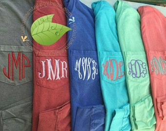 Long Sleeve Comfort Colors 4410, Long Sleeve Pocket Tee, Monogrammed Long sleeve, Monogrammed Comfort Colors, Pocket Tee