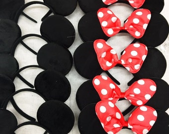Set of 12 mickey minnie ears / mickey minnie headband / disney party/theme party / disney ears headband